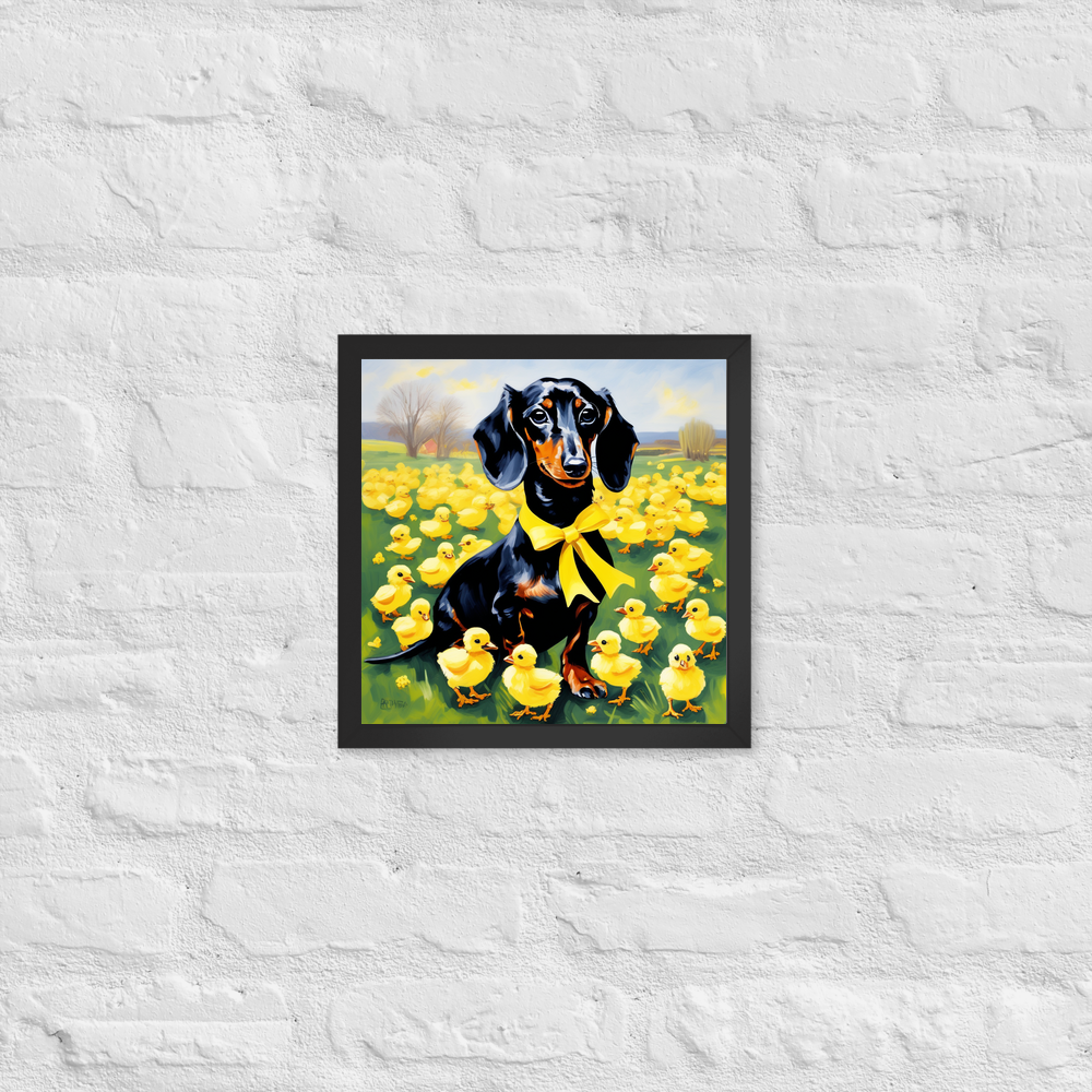 PugMug Custom Black Dachshund Framed Print