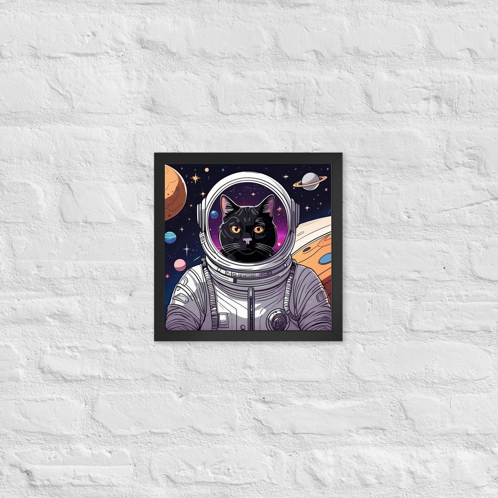 PugMug Custom Black Exotic Cat Framed Print