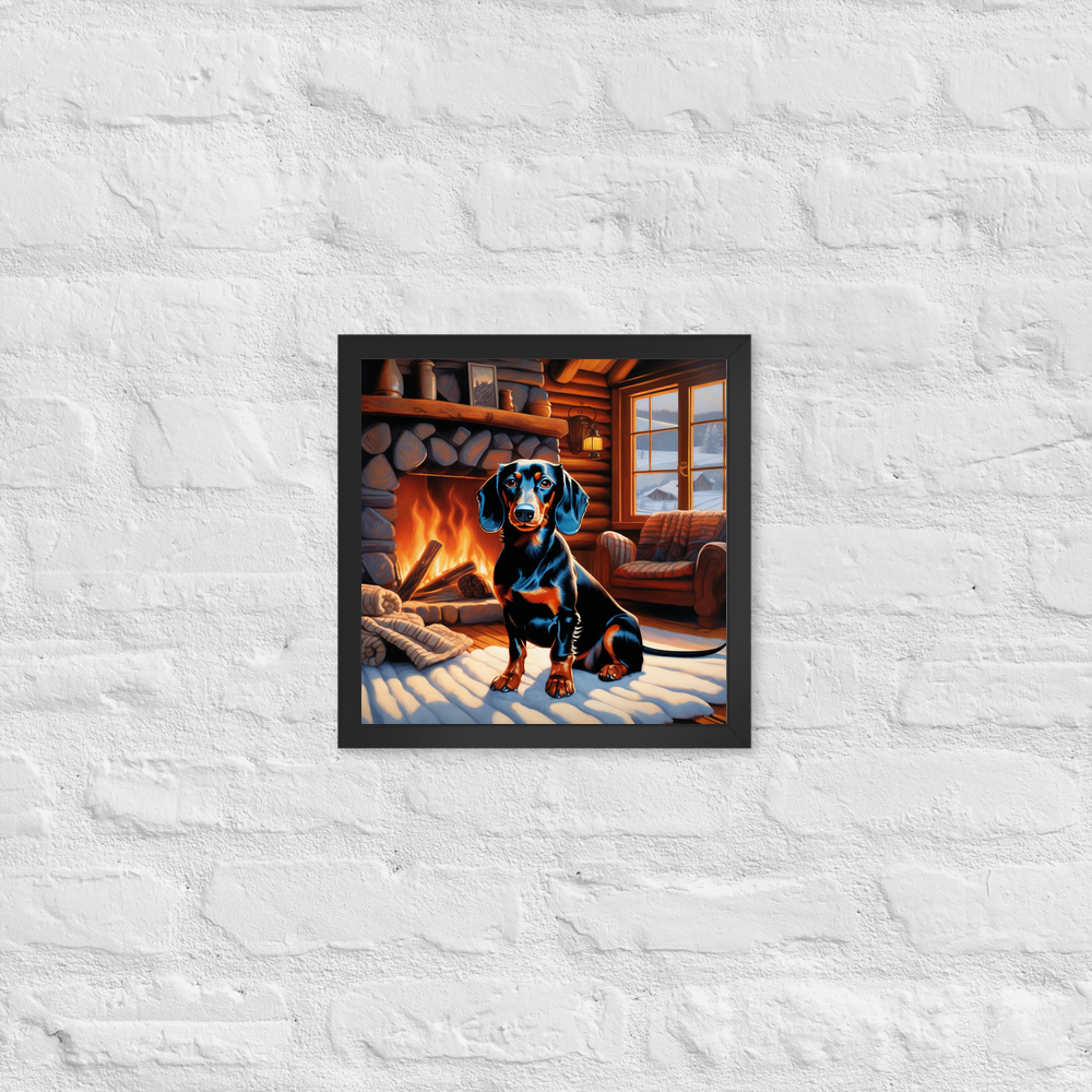 PugMug Custom Black Dachshund Framed Print