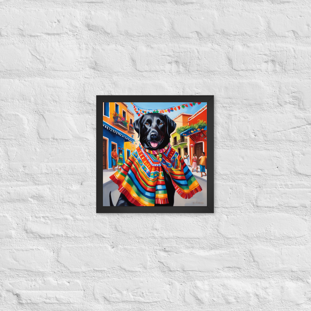 PugMug Custom Black Labrador Retriever Framed Print