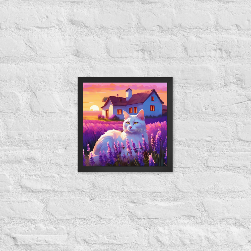 PugMug Custom White Companion Cat Framed Print