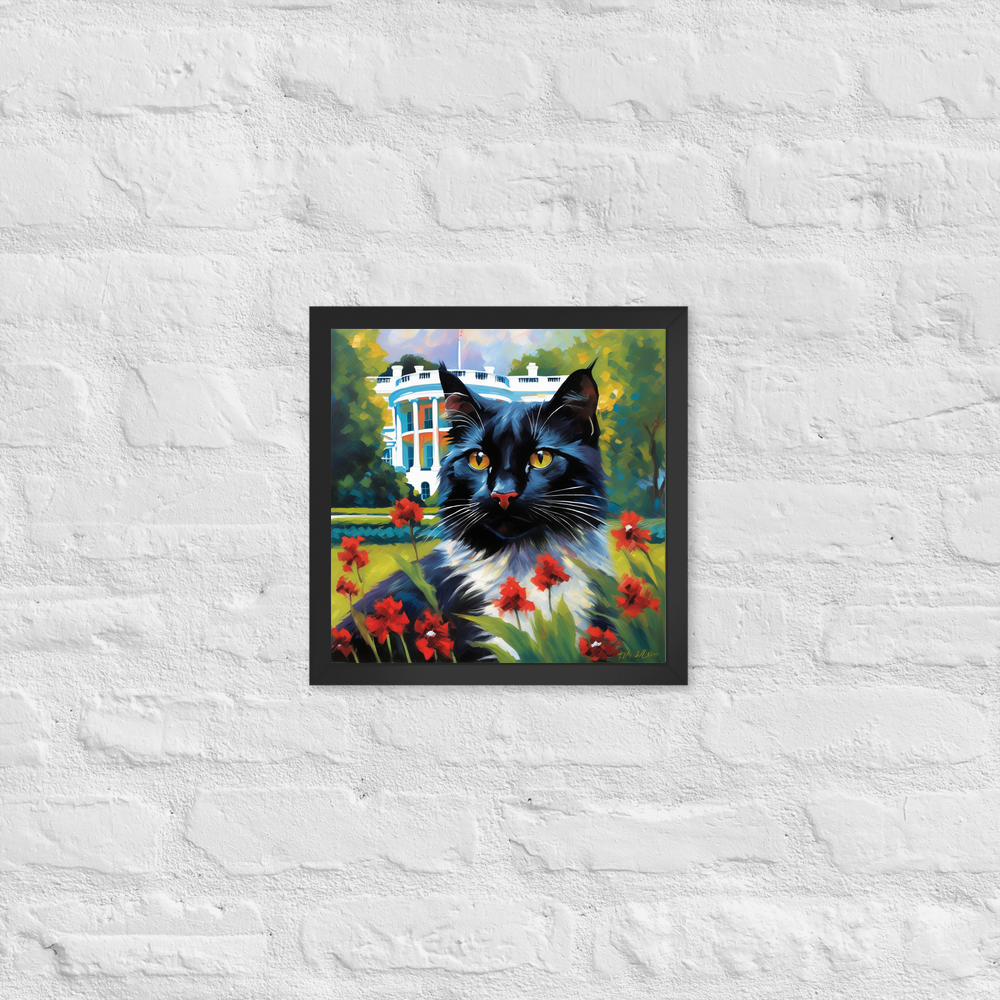 PugMug Custom Black Exotic Cat Framed Print