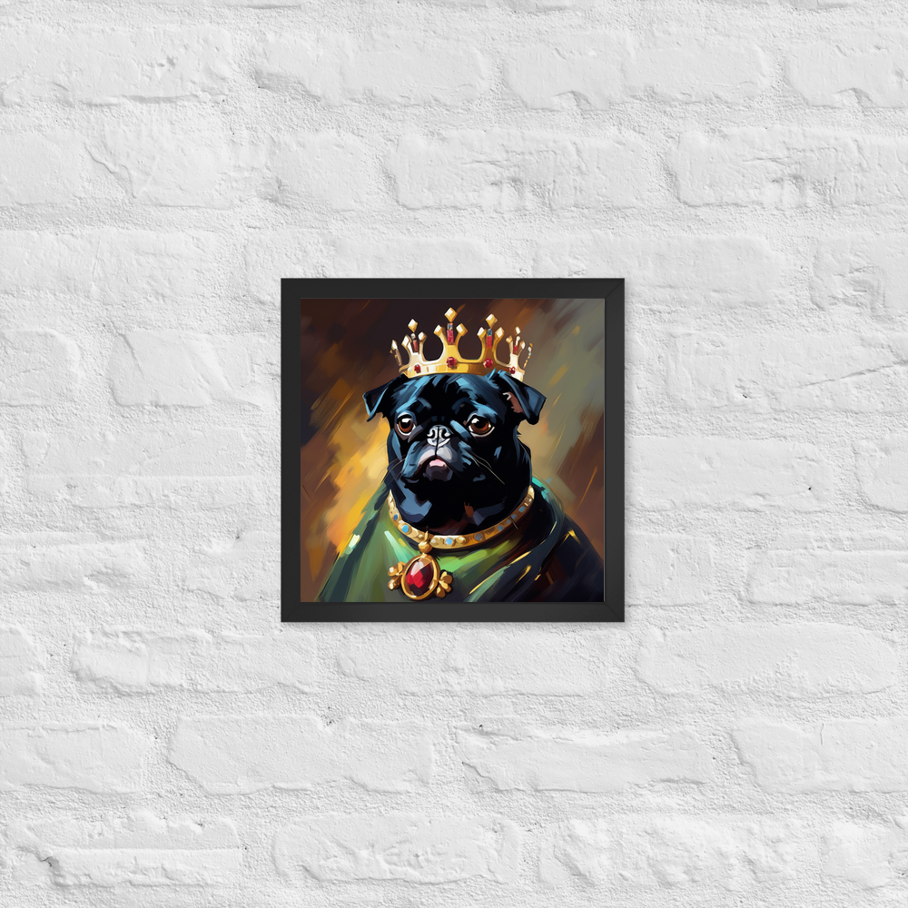 PugMug Custom Black Pug Framed Print