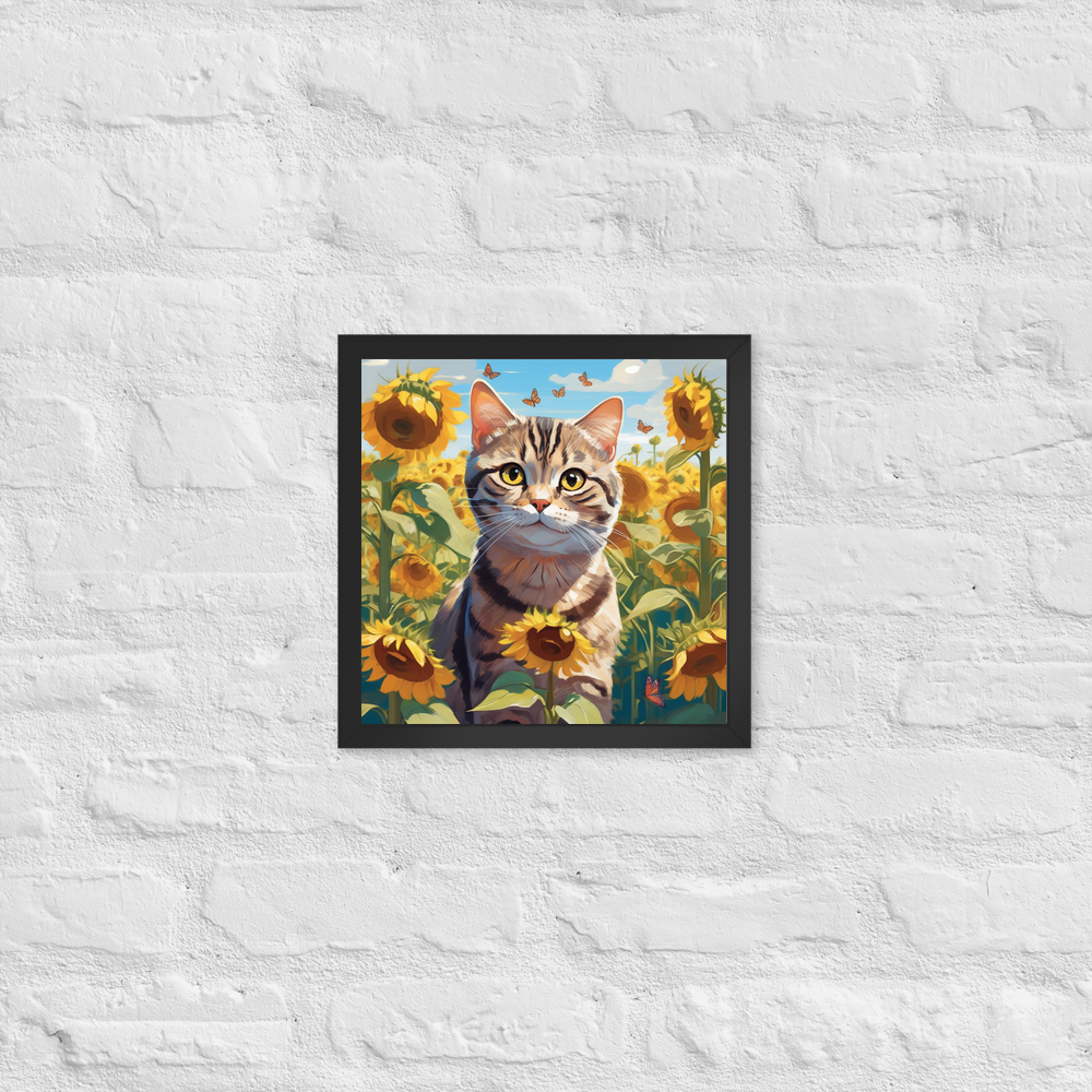PugMug Custom Tabby Scottish Fold Cat Framed Print