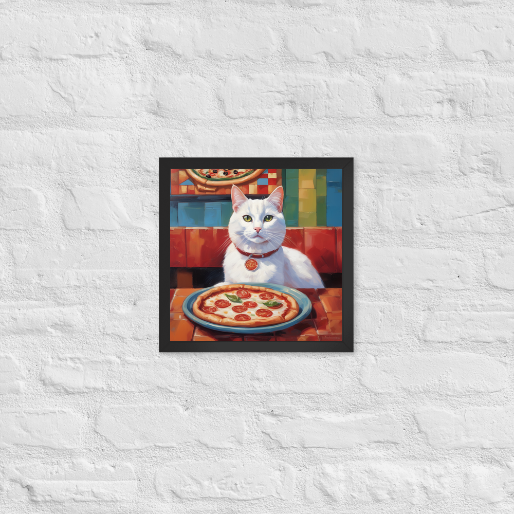 PugMug Custom White Companion Cat Framed Print