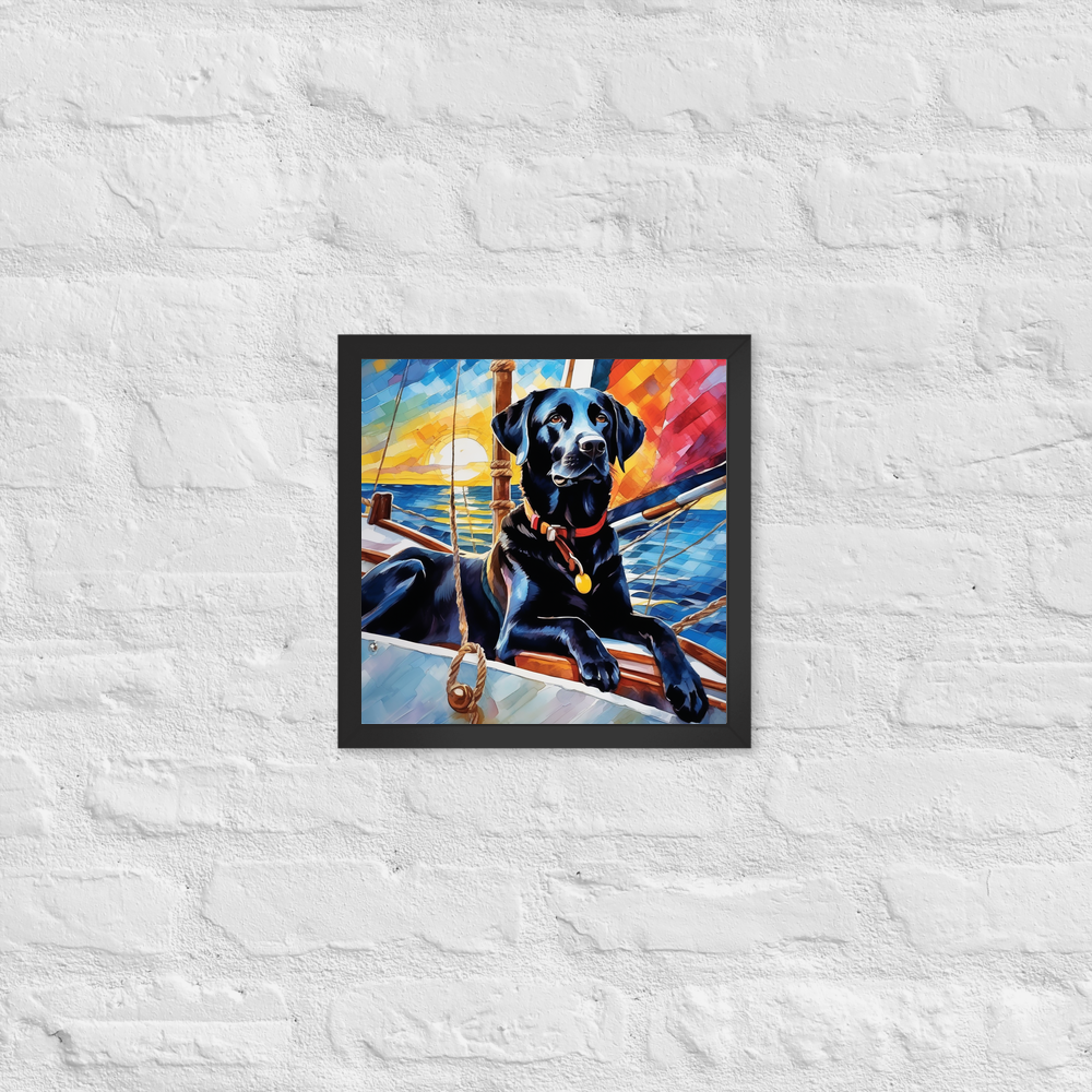 PugMug Custom Black Labrador Retriever Framed Print