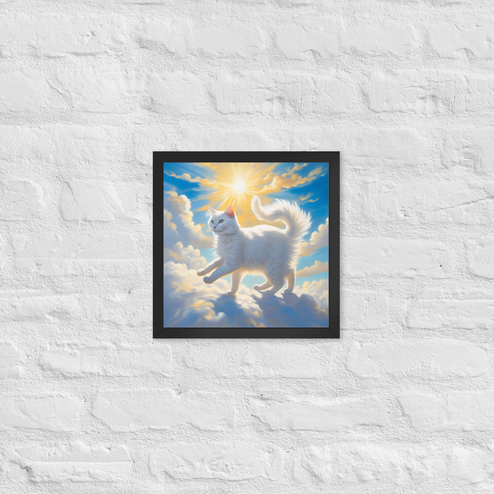 PugMug Custom White Companion Cat Framed Print