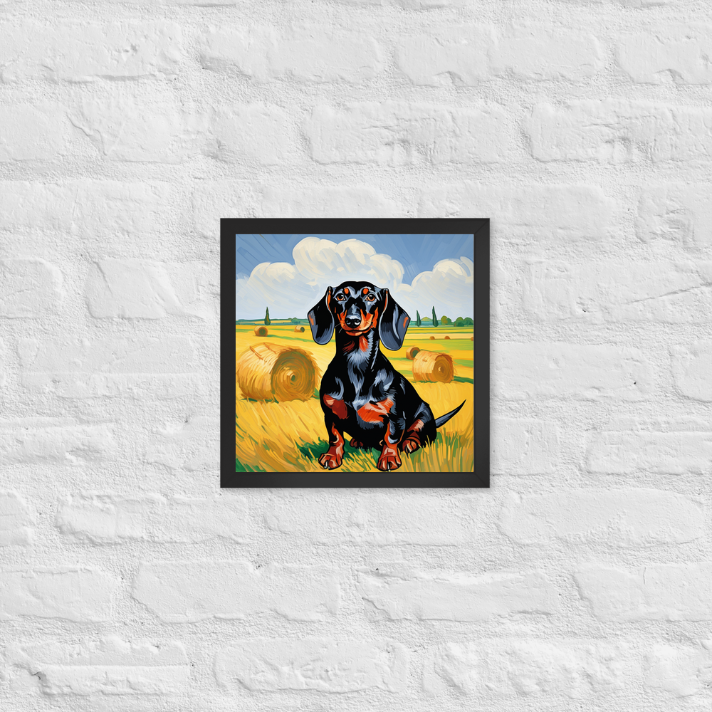 PugMug Custom Black Dachshund Framed Print