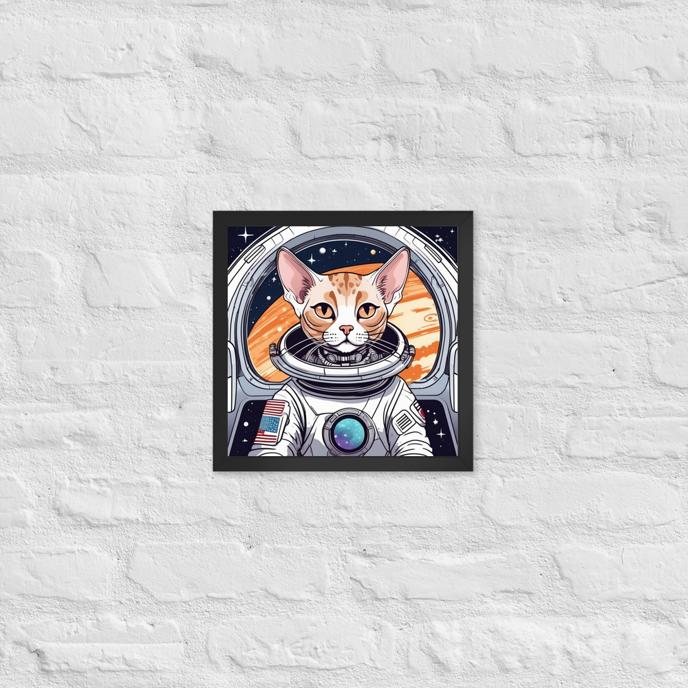 PugMug Custom Tabby Devon Rex Cat Framed Print