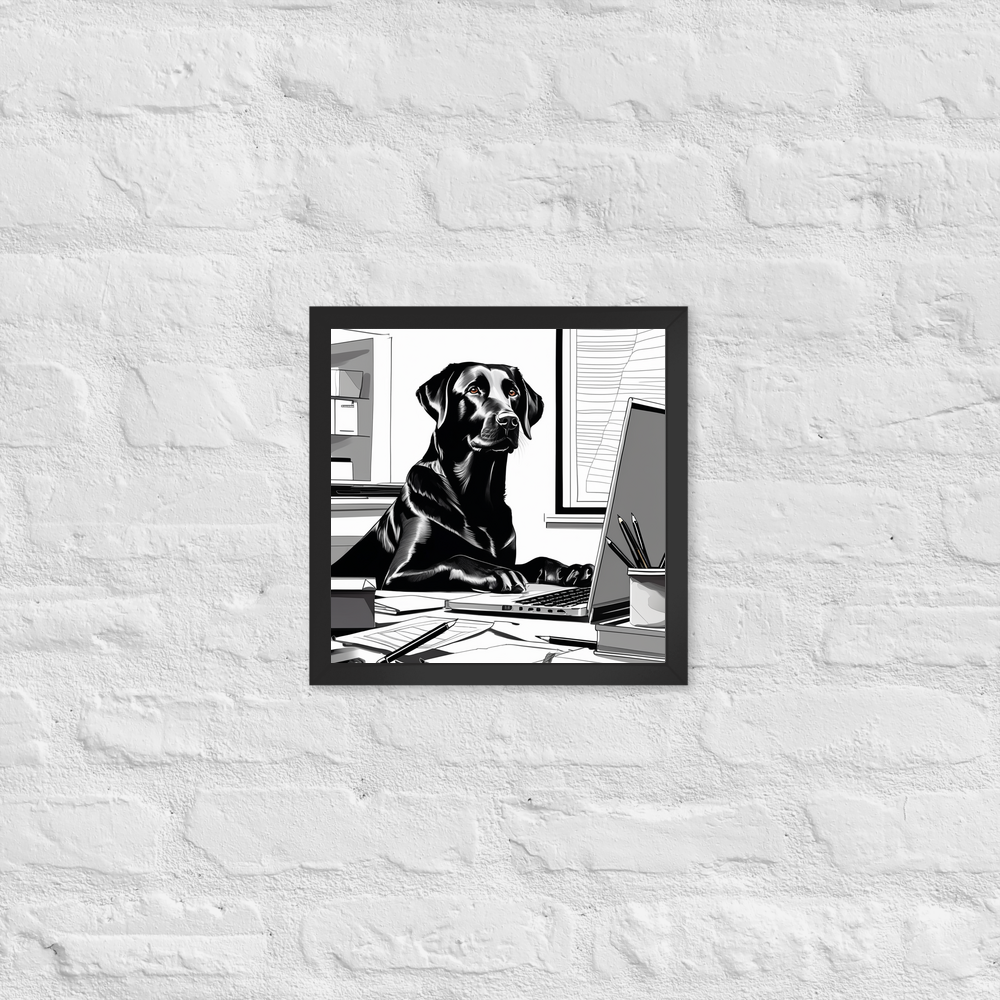 PugMug Custom Black Labrador Retriever Framed Print