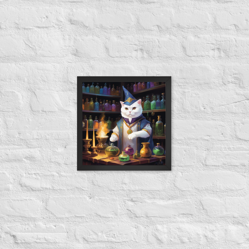 PugMug Custom White Scottish Fold Cat Framed Print