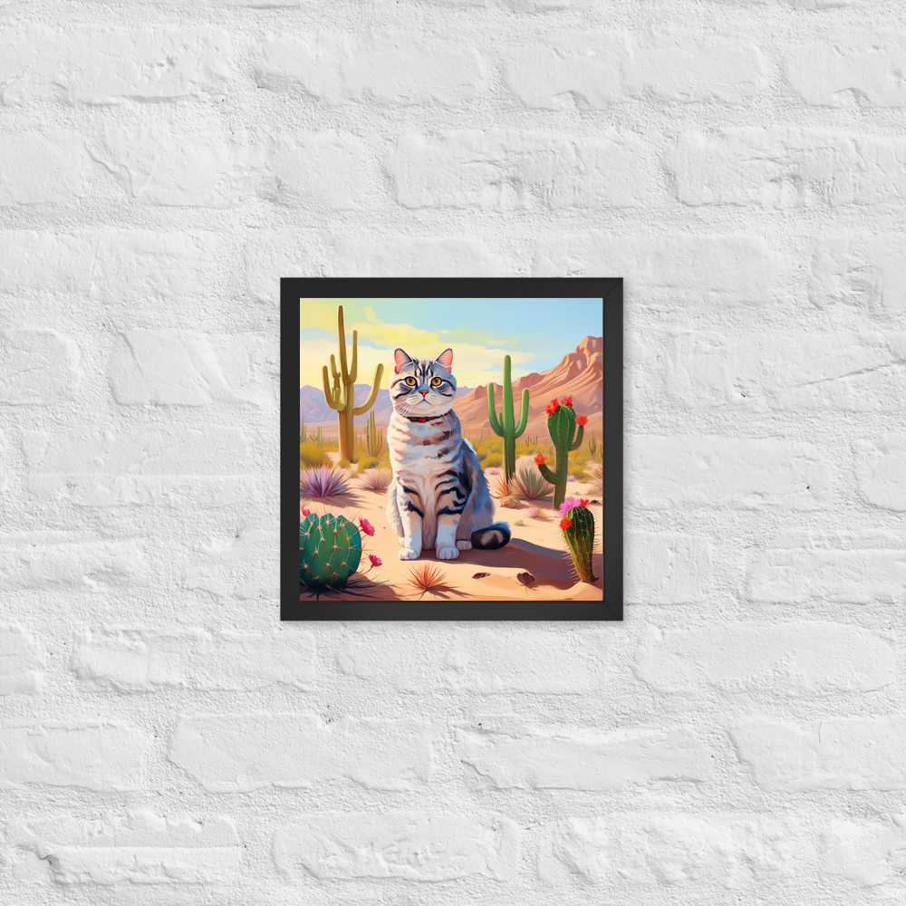 PugMug Custom Tabby Scottish Fold Cat Framed Print