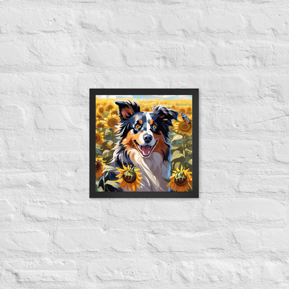 PugMug Custom Australian Shepherd Dog Framed Print