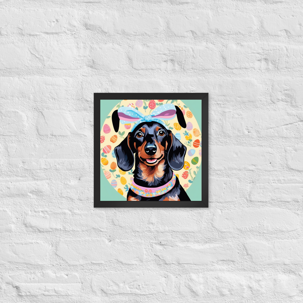 PugMug Custom Black Dachshund Framed Print