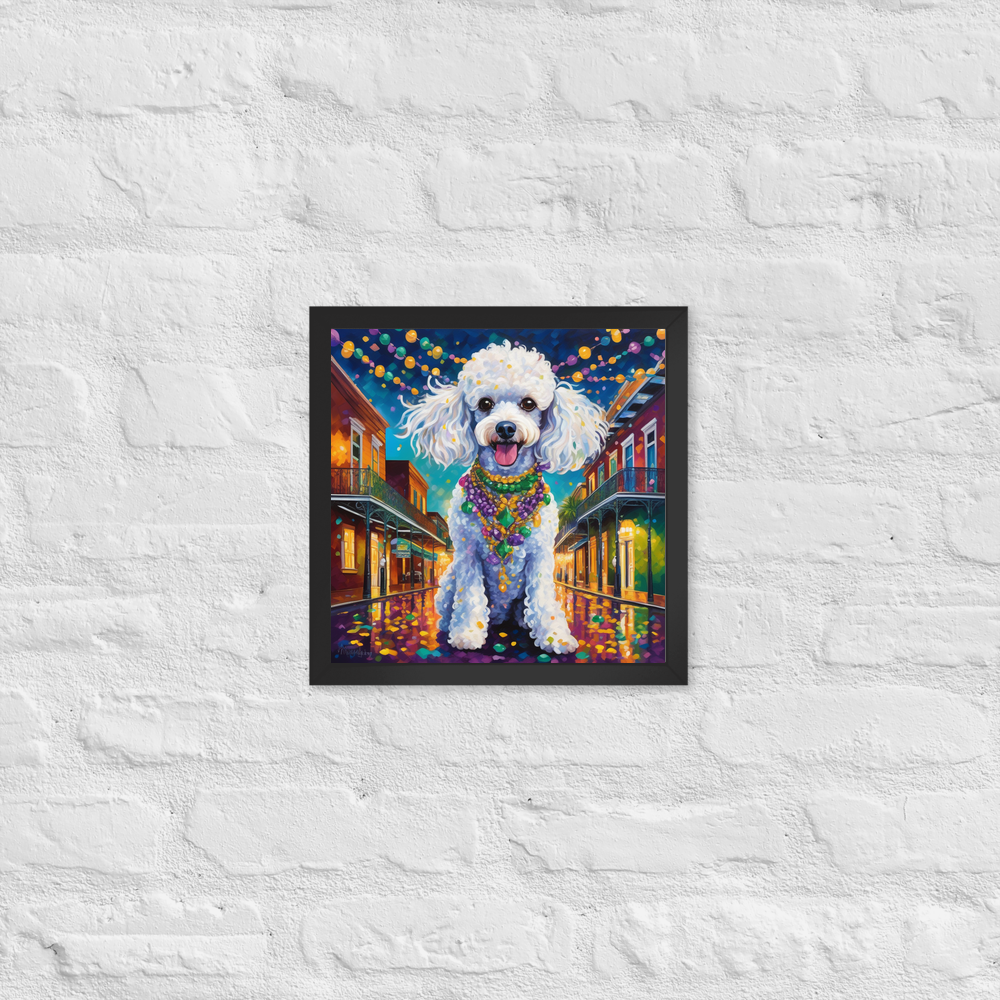 PugMug Custom White Poodle Framed Print