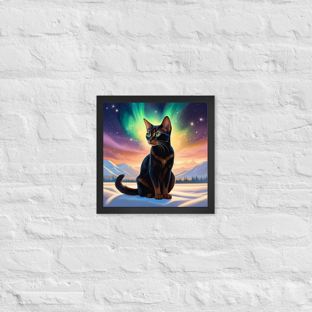 PugMug Custom Black Abyssinian Cat Framed Print