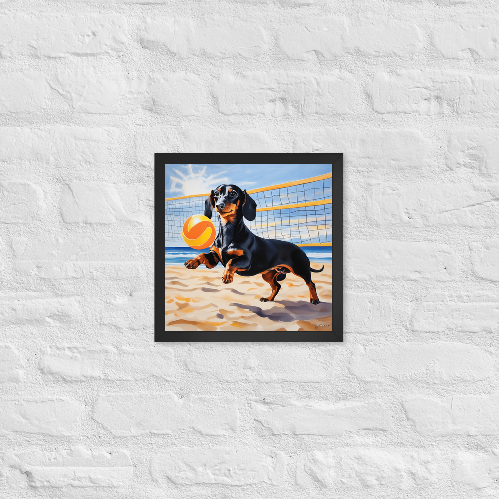 PugMug Custom Black Dachshund Framed Print