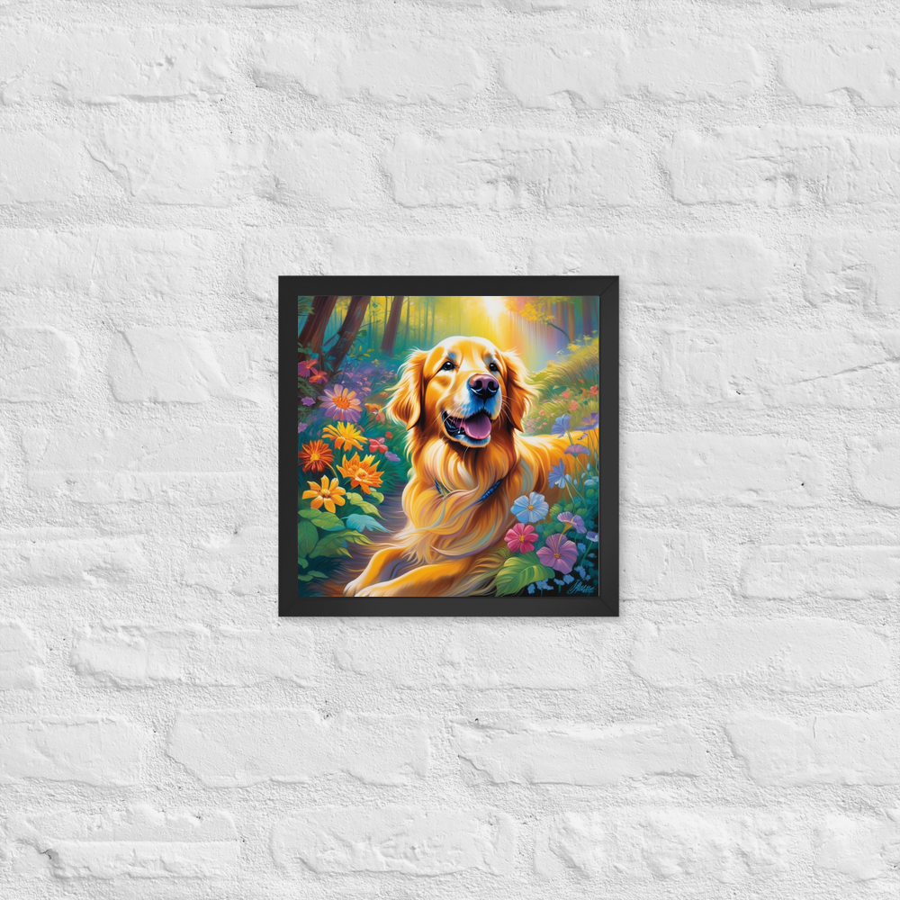 PugMug Custom Golden Retriever Framed Print