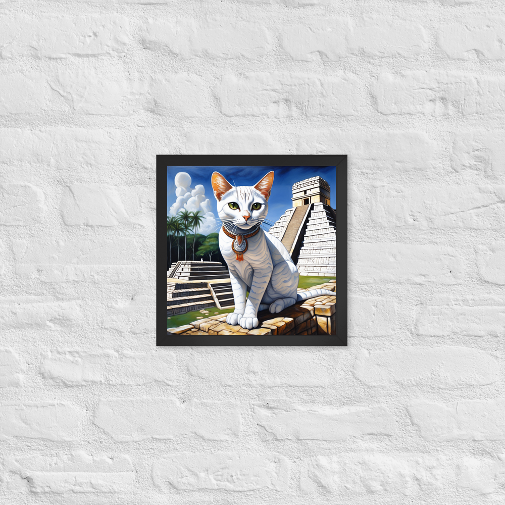 PugMug Custom White Companion Cat Framed Print