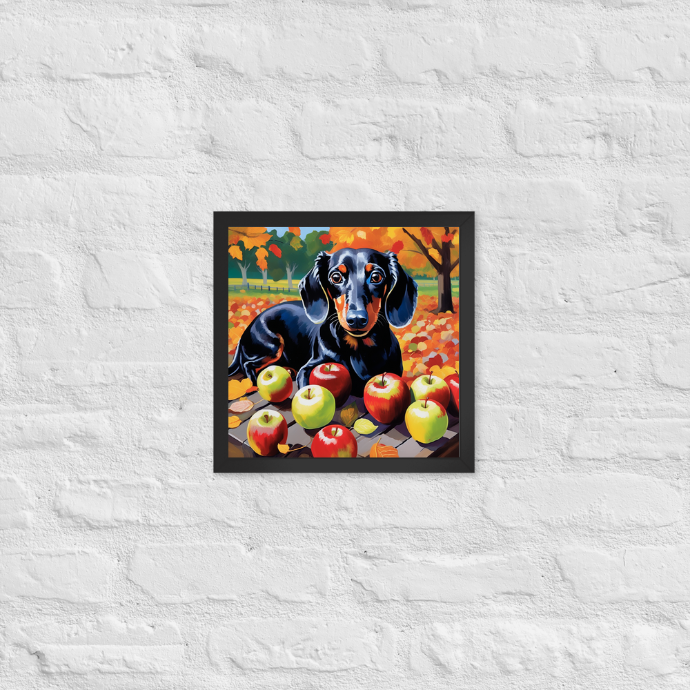 PugMug Custom Black Dachshund Framed Print