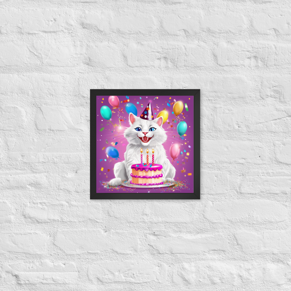PugMug Custom White Exotic Cat Framed Print