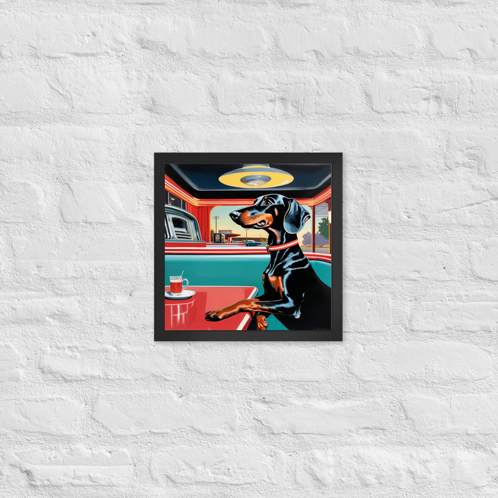 PugMug Custom Black Dachshund Framed Print