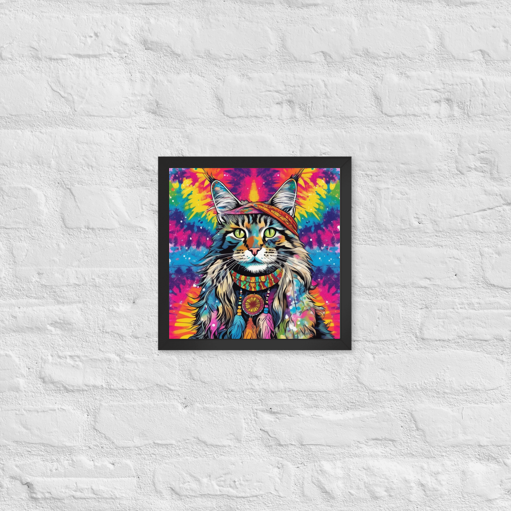 PugMug Custom Tabby Maine Coon Cat Framed Print