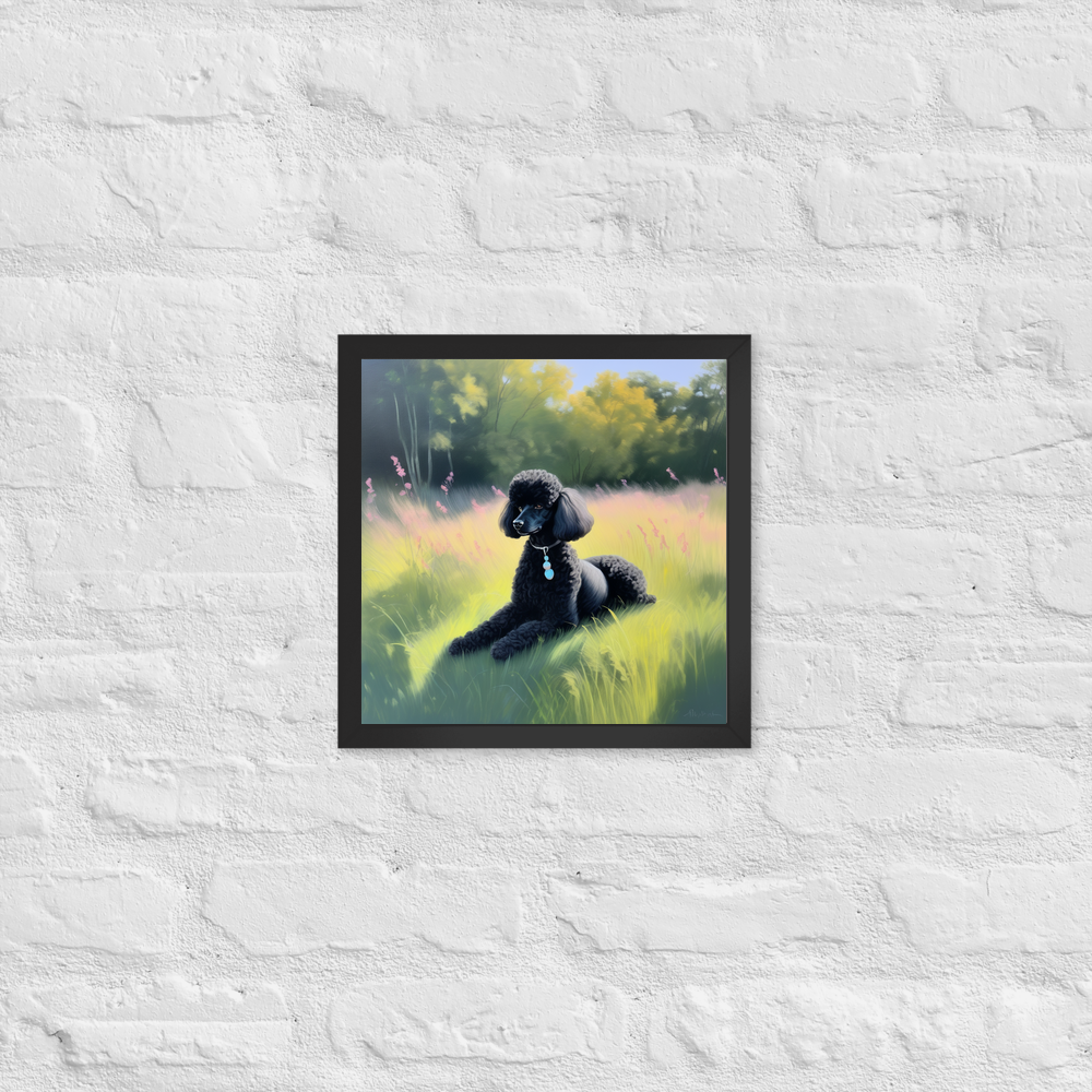 PugMug Custom Black Poodle Framed Print