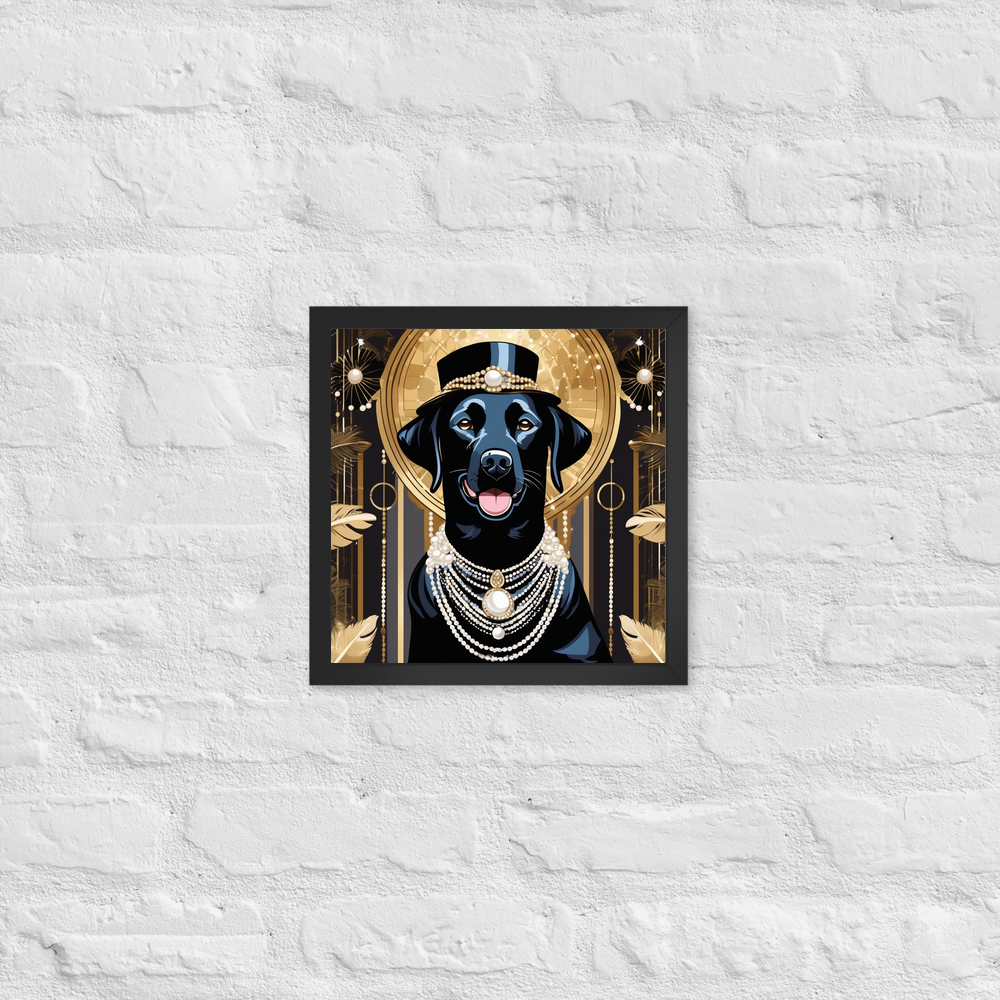 PugMug Custom Black Labrador Retriever Framed Print