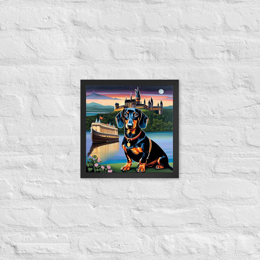PugMug Custom Black Dachshund Framed Print