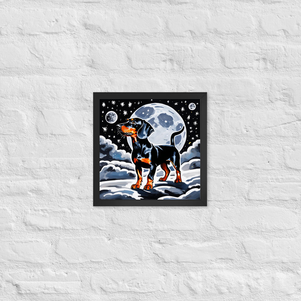 PugMug Custom Black Dachshund Framed Print