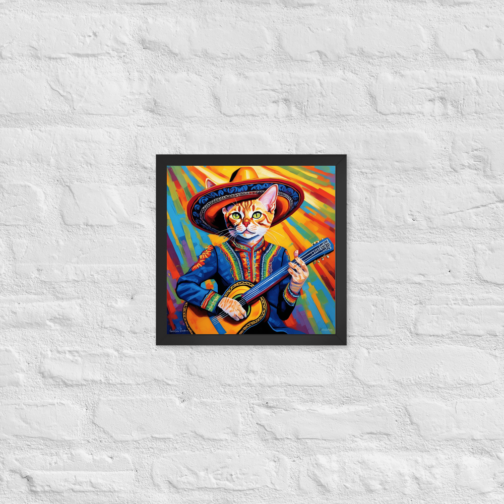 PugMug Custom Tabby Devon Rex Cat Framed Print