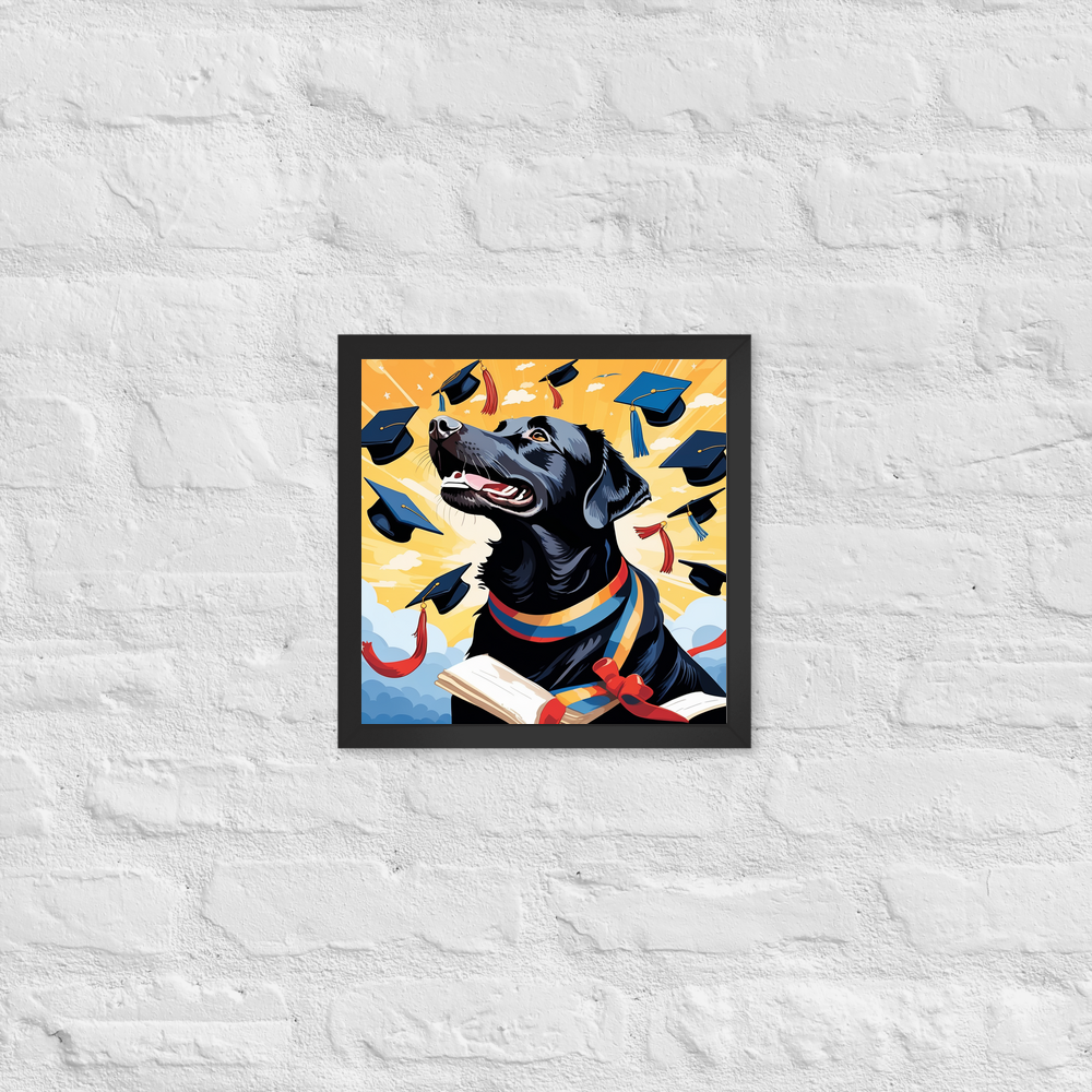 PugMug Custom Black Labrador Retriever Framed Print