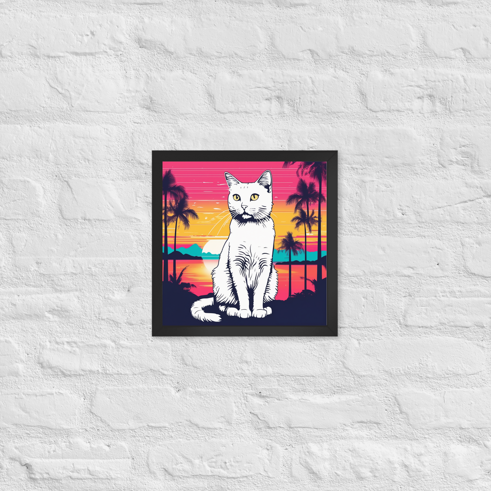 PugMug Custom White Companion Cat Framed Print