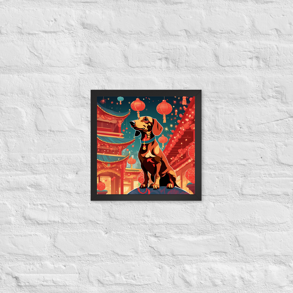 PugMug Custom Tan Dachshund Framed Print