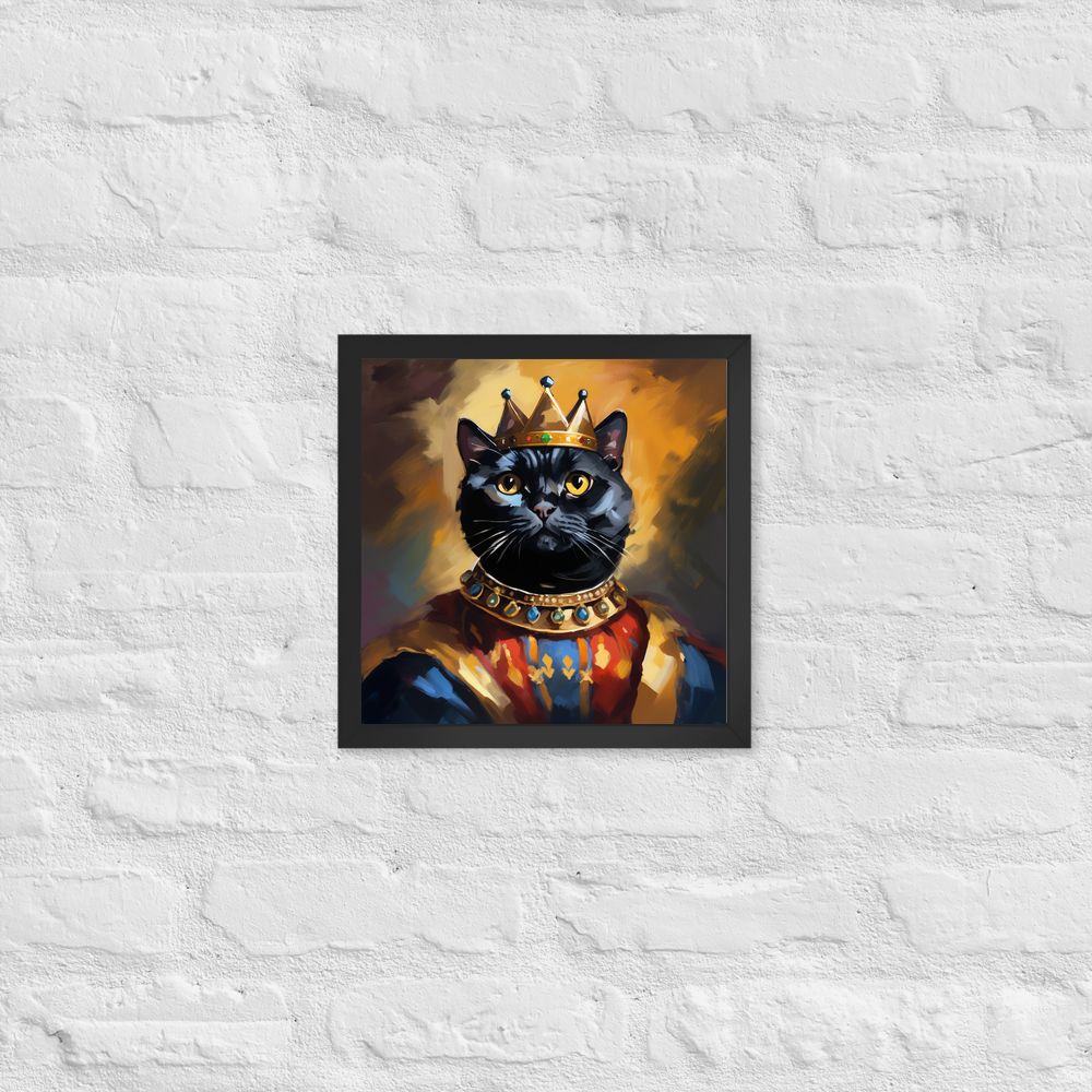 PugMug Custom Black Scottish Fold Cat Framed Print