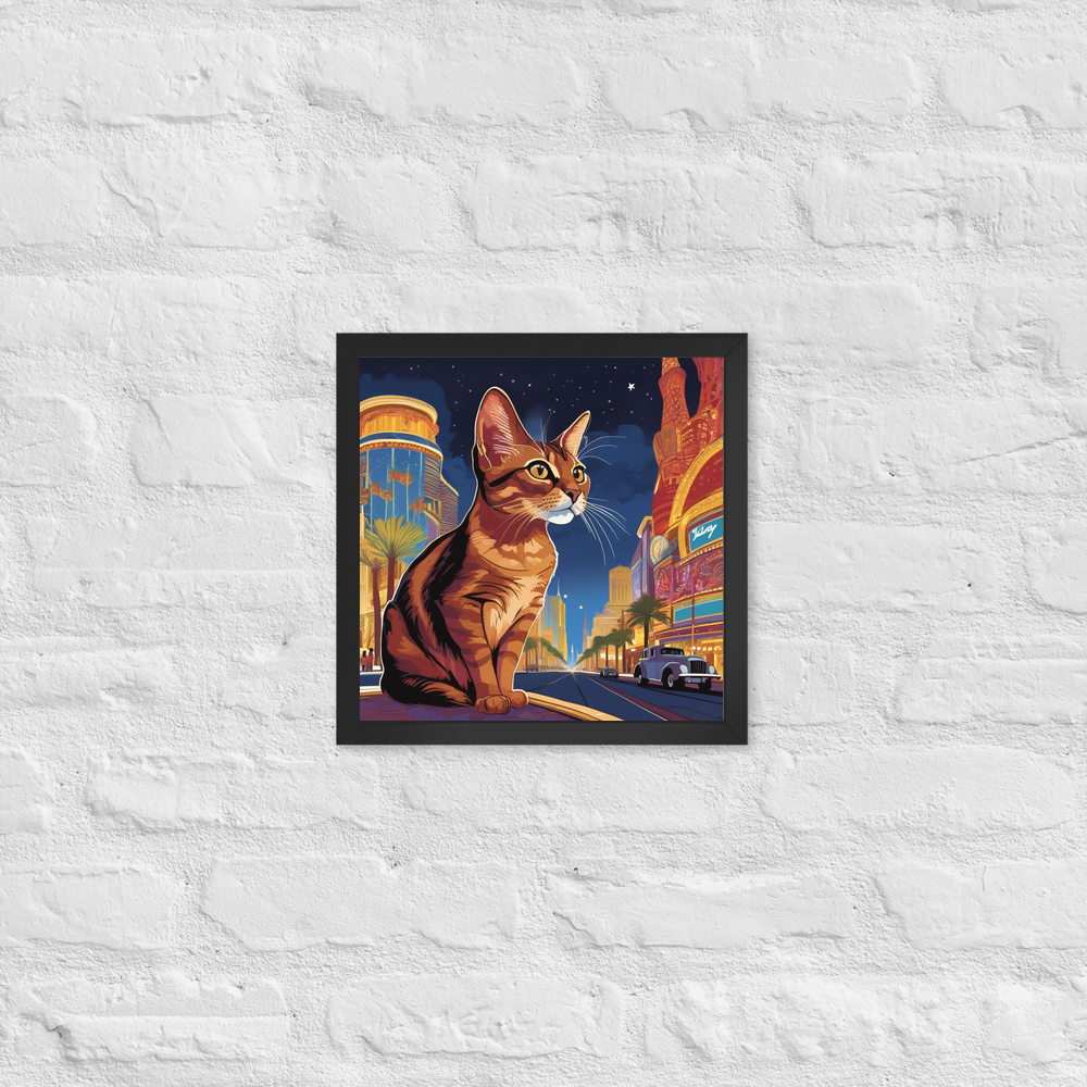 PugMug Custom Tabby Abyssinian Cat Framed Print