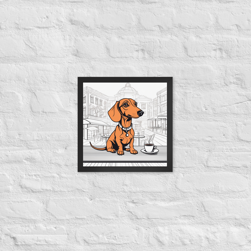 PugMug Custom Tan Dachshund Framed Print