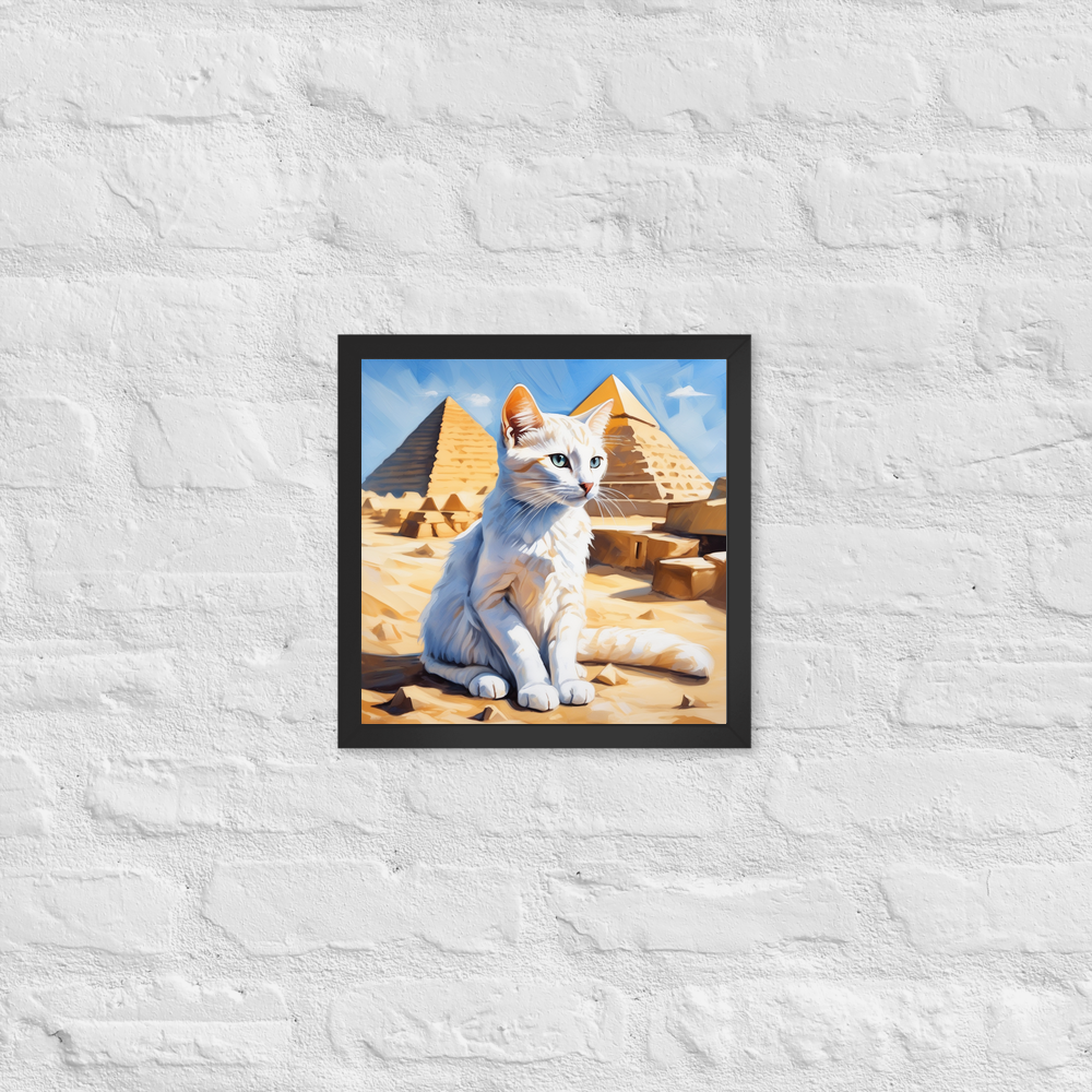 PugMug Custom White Companion Cat Framed Print