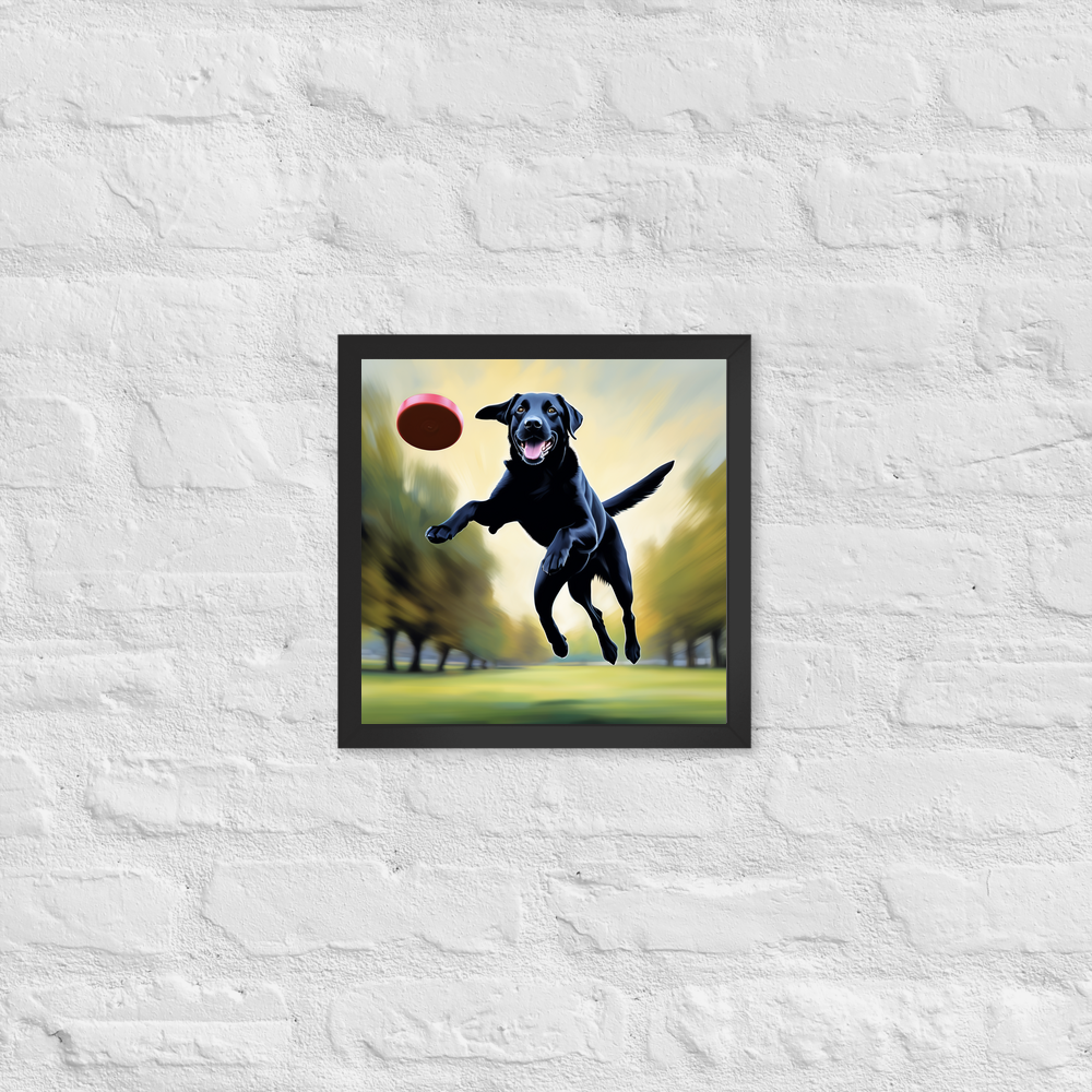 PugMug Custom Black Labrador Retriever Framed Print