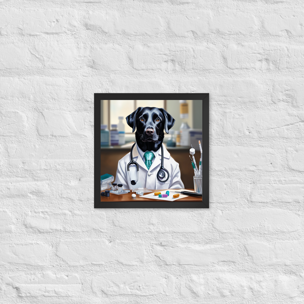 PugMug Custom Black Labrador Retriever Framed Print
