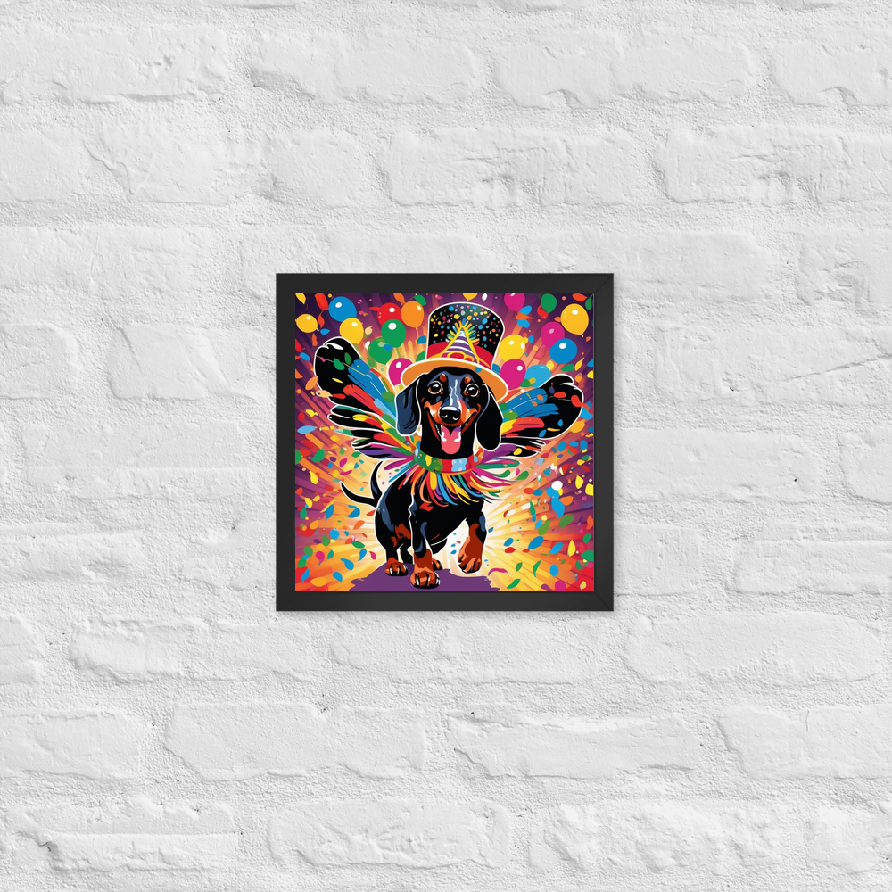 PugMug Custom Black Dachshund Framed Print