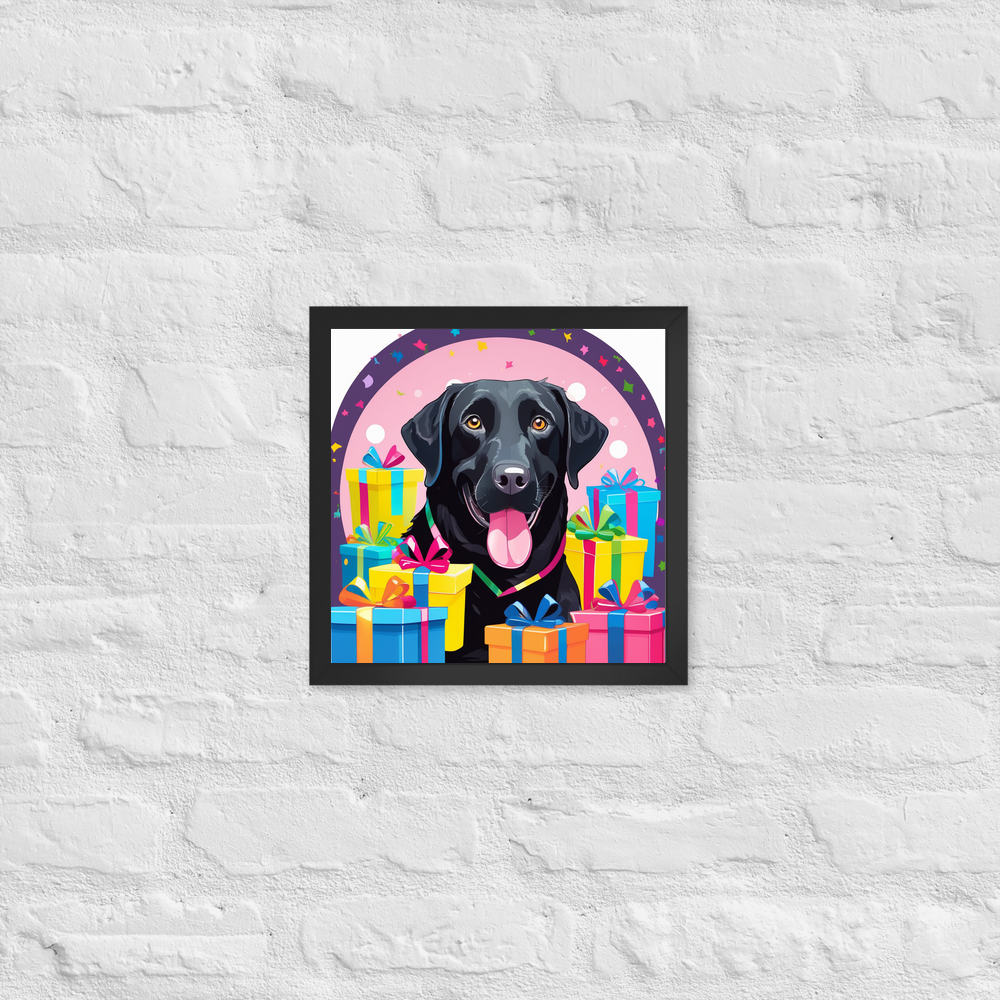 PugMug Custom Black Labrador Retriever Framed Print