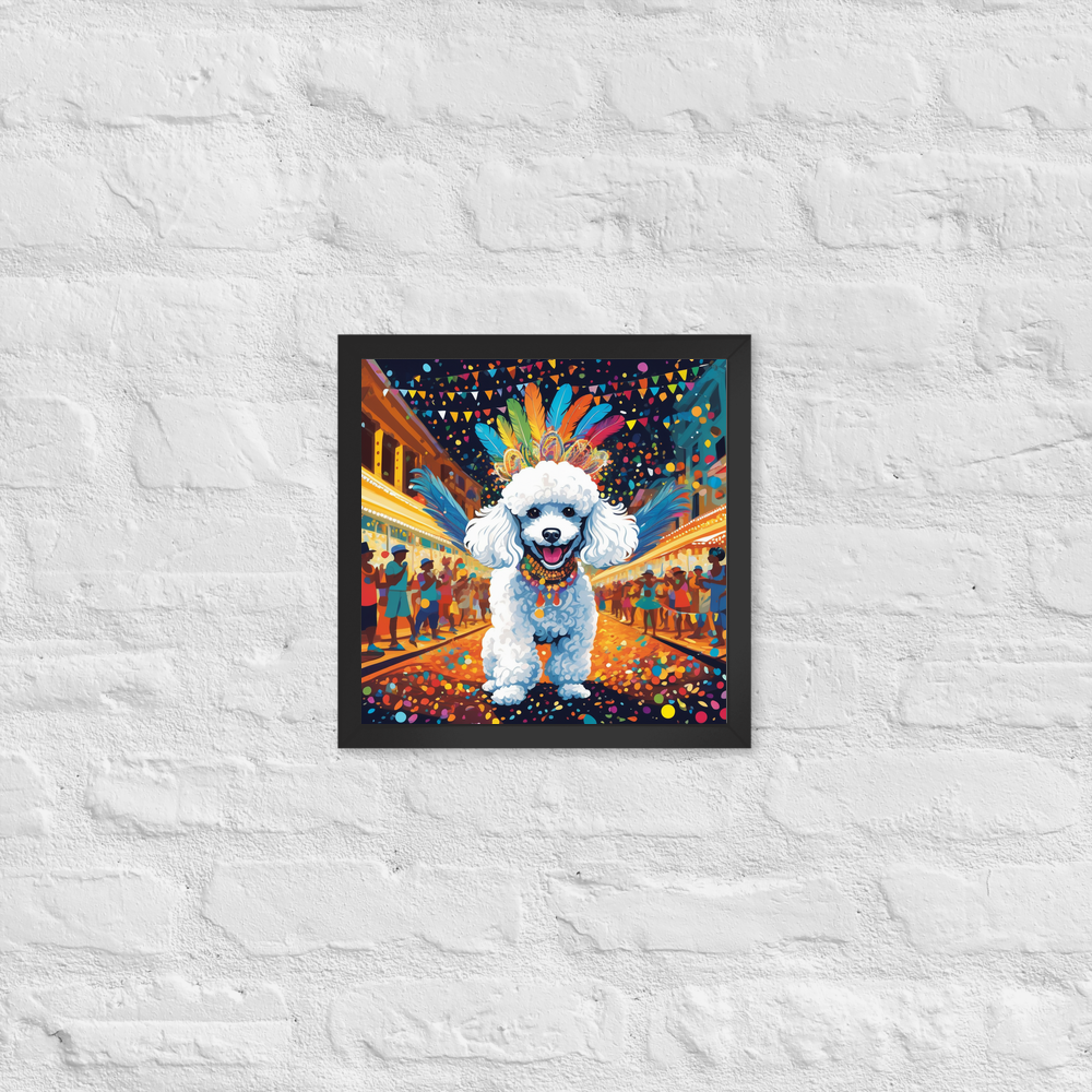 PugMug Custom White Poodle Framed Print