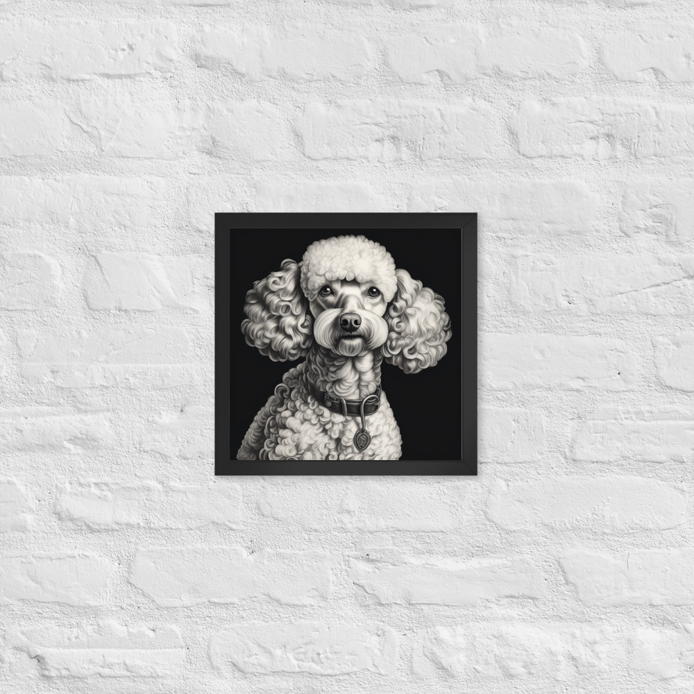 PugMug Custom White Poodle Framed Print