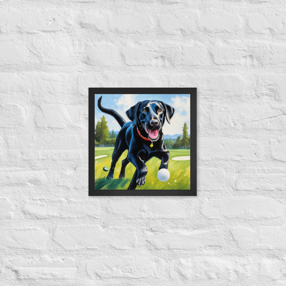 PugMug Custom Black Labrador Retriever Framed Print