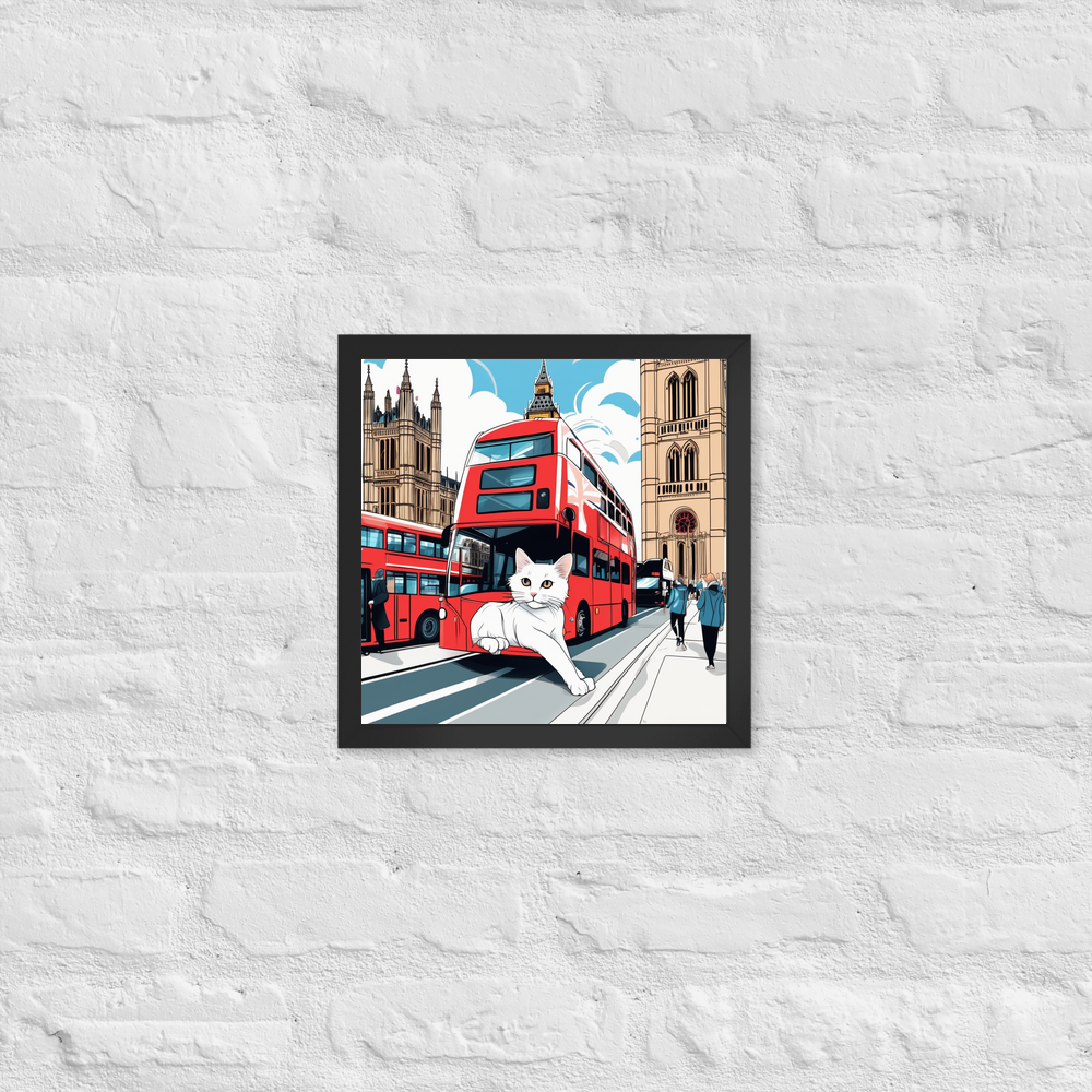 PugMug Custom White Companion Cat Framed Print