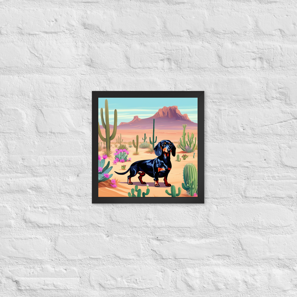 PugMug Custom Black Dachshund Framed Print