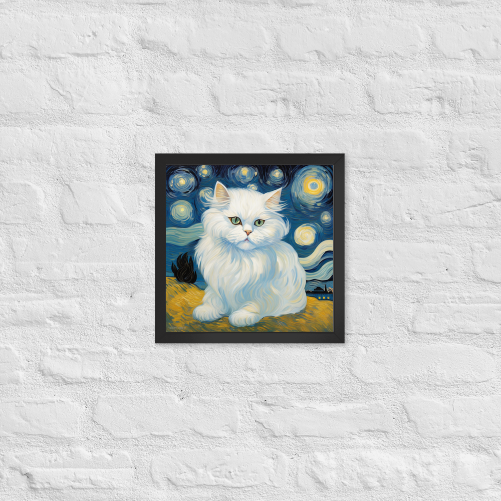 PugMug Custom White Persian Cat Framed Print