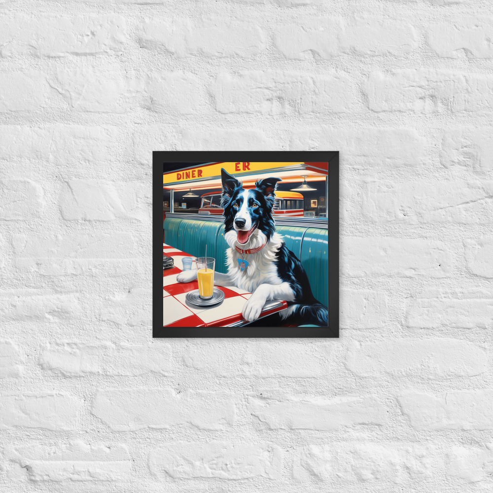 PugMug Custom Blue Merle Border Collie Framed Print
